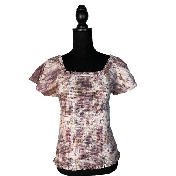 Saya Pima Cotton Lavender Tones Top Sz M - Picture 1 of 10